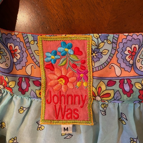 Johnny Was Multicolored Silk Floral Top - Picture 5 of 6